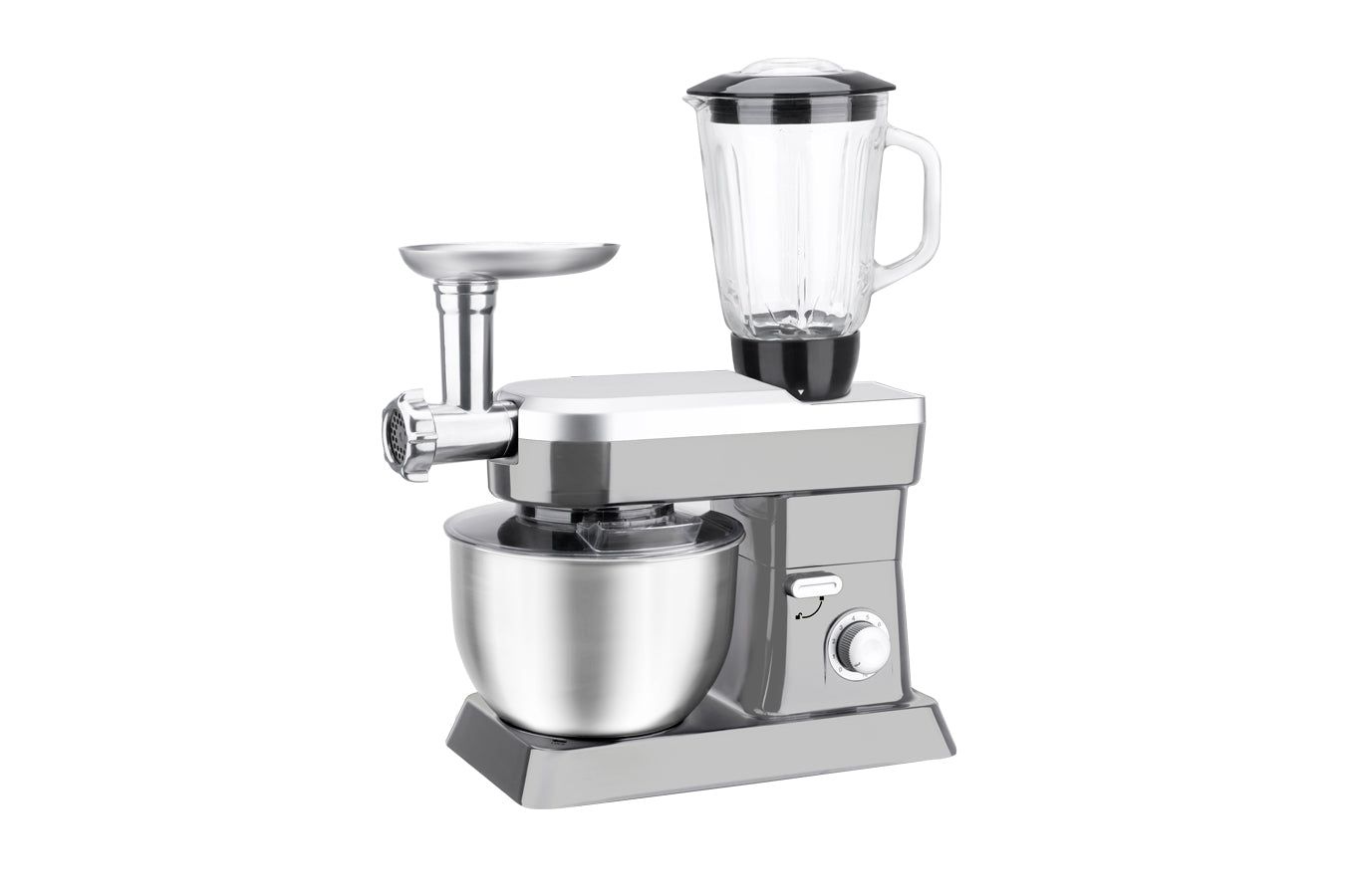 Food Processor 6.3L 1500W  - Powerful 3-in-1 - Blender, Meat Grinder, Mix  -  Silver - SP-PKM1900S
