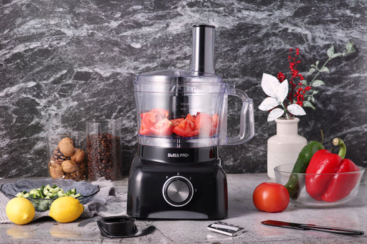 Food Processor 13 Pieces - Kitchen Mixer - Vegetable Cutter Electric  - Food Processor - Plastic - Black - 1.2 L - 800 W - SP-FOOD600.8B