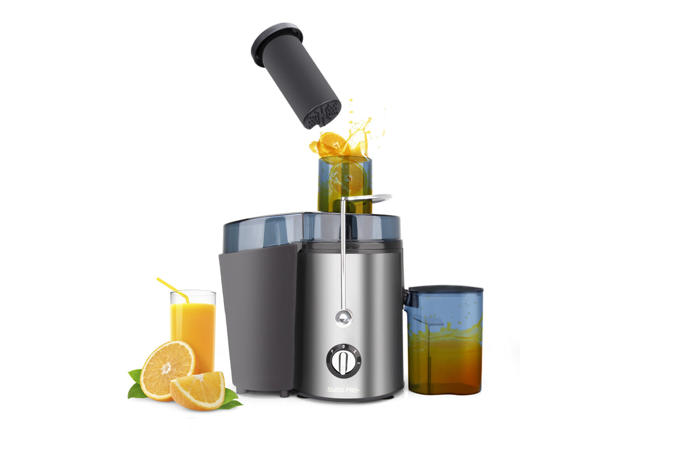 Juice Extractor - Fruits and Vegetables - Centrifuge - Stainless Steel - SP-PEJ1000- 450 W - Black - SP-PEJ1000