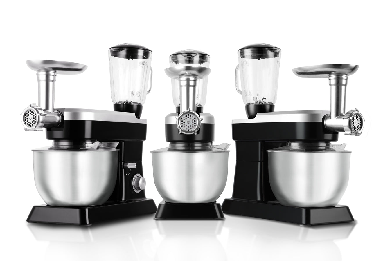 Food Processor 6.3L 1500W  - Powerful 3-in-1 - Blender, Meat Grinder, Mix  -  Black - SP-PKM1900B