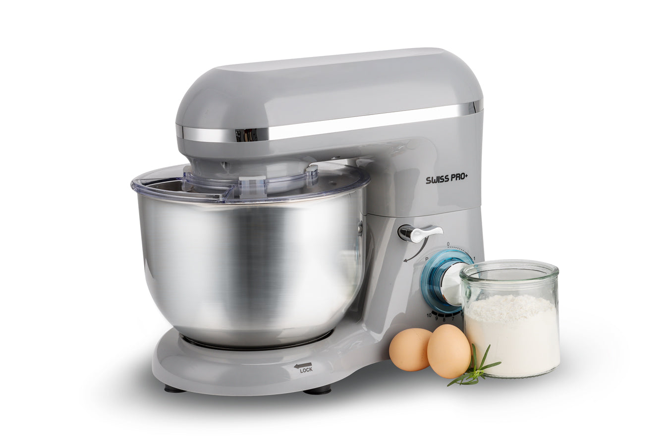 Powerful Food Processor - Stand Mixer - 6L 1500W - Silver & Grey - SP-KM1500G
