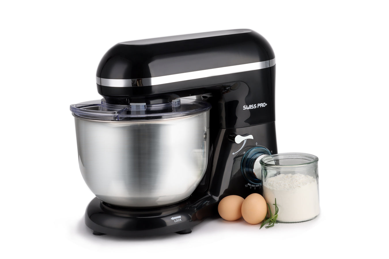 Powerful Food Processor - Stand Mixer - 6L - 1500W - Silver & Black - SP-KM1500B
