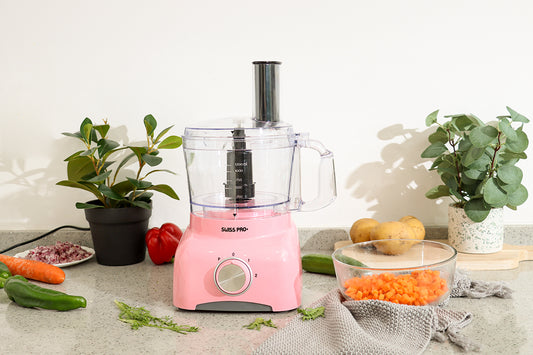 Food Processor 13 Pieces - Kitchen Mixer - Vegetable Cutter Electric  - Food Processor - Plastic - Pink - 1.2 L - 800 W - FOOD600.8P