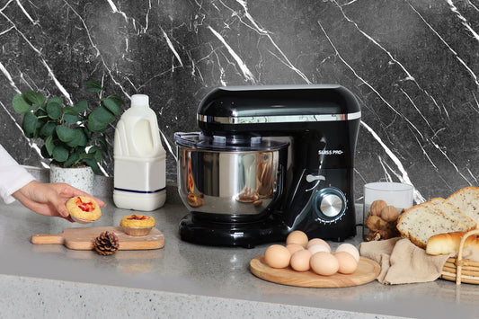 Powerful Food Processor - Stand Mixer - 6L - 1500W - Silver & Black - SP-KM1500B