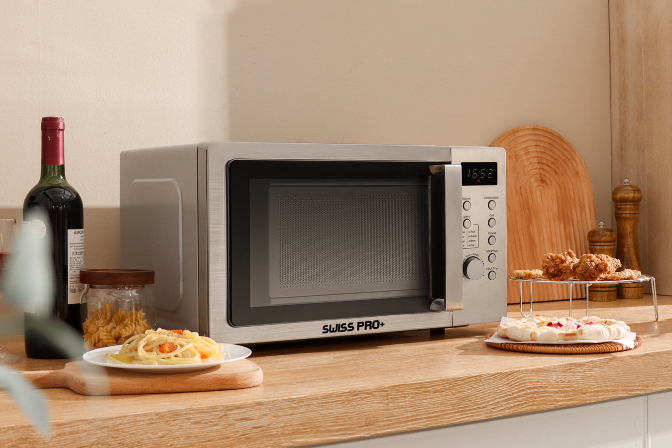 Combi Microwave -Digital Screen -  1100W - Silver - SP-MIC1100.DG
