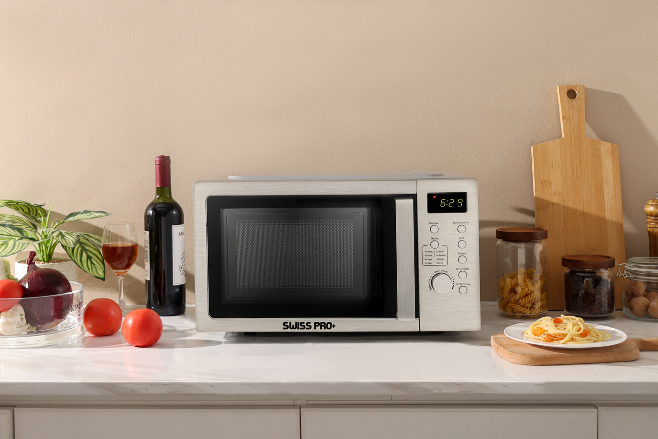 Combi Microwave -Digital Screen -  1100W - Silver - SP-MIC1100.DG