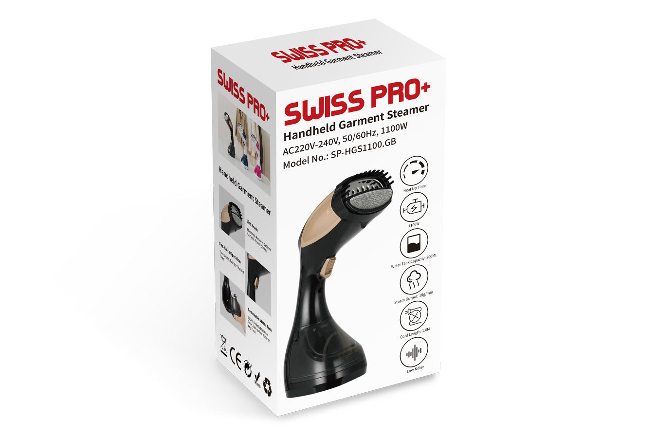 Handheld Garment Steamer - 1100 W - Gold & Black - SP-HGS1100