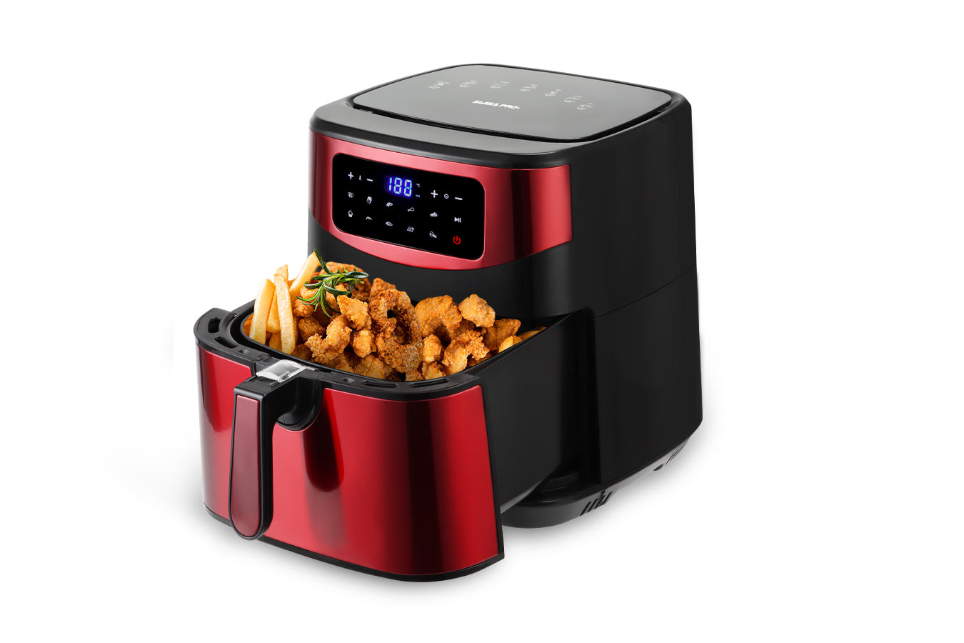 Digital Air Fryer XXL - Stainless Steel - 10 Liters  - Red - 1800W - SP-AF9.2LR