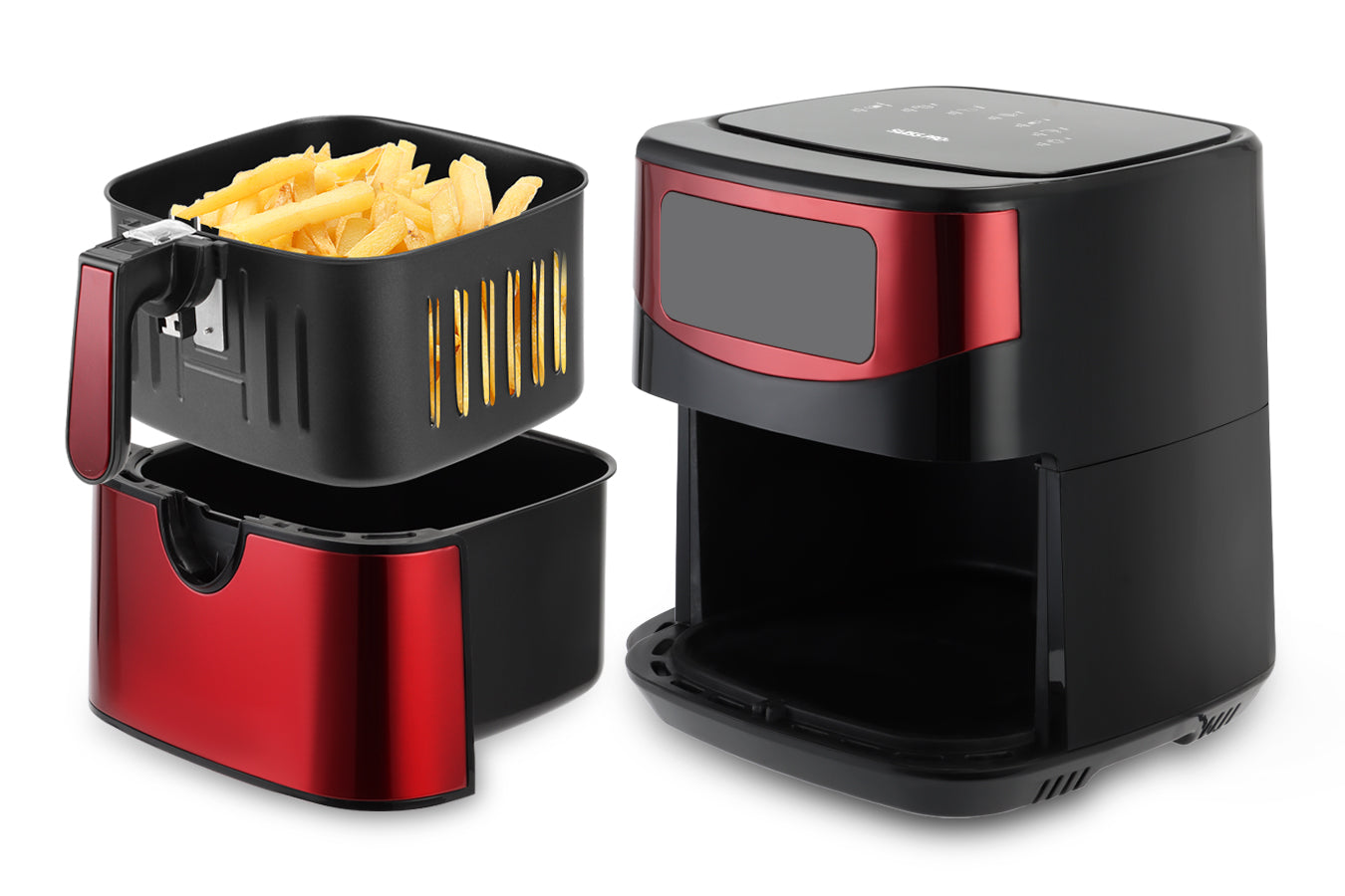 Digital Air Fryer XXL - Stainless Steel - 10 Liters  - Red - 1800W - SP-AF9.2LR