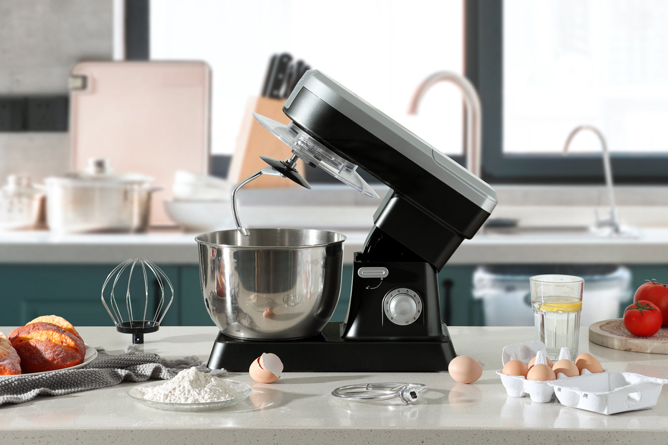 Food Processor 6.3L 1500W  - Powerful 3-in-1 - Blender, Meat Grinder, Mix  -  Black - SP-PKM1900B