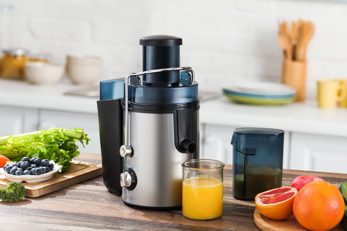 Juice Extractor - Fruits and Vegetables - Centrifuge - Stainless Steel - SP-PEJ1000- 450 W - Black - SP-PEJ1000