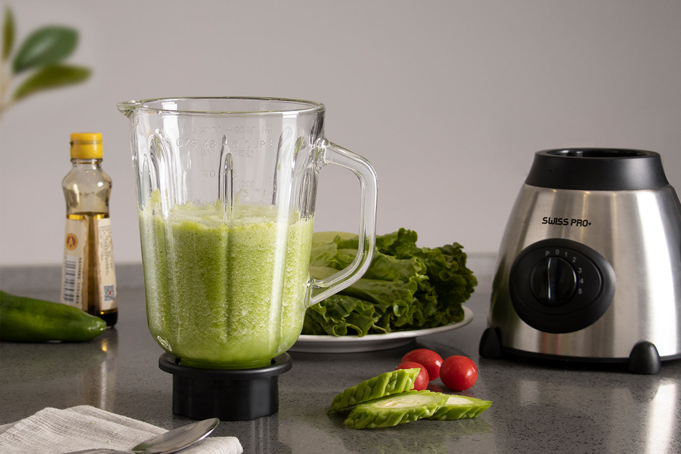 Blender 1.5L - 2 in 1 - Glass Jar - 2 speeds with pulse - 1000 W - Silver - SP-SME.600.6S