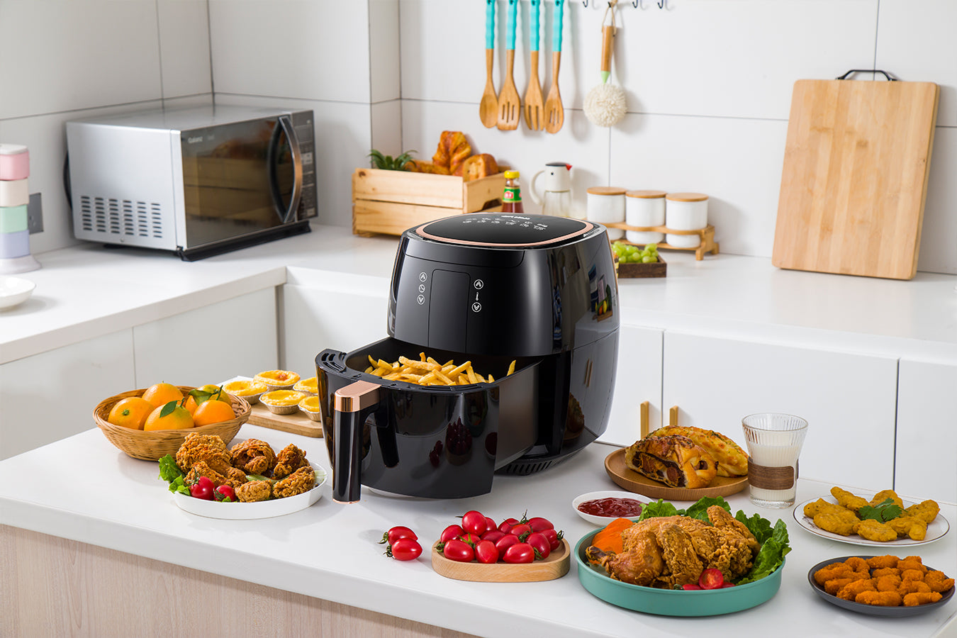 Digital Air Fryer -  7L - 1750W - Black - Stainless Steel - Deep Fryer - Hot Air Fryer without Fat - SP-DAF7LB