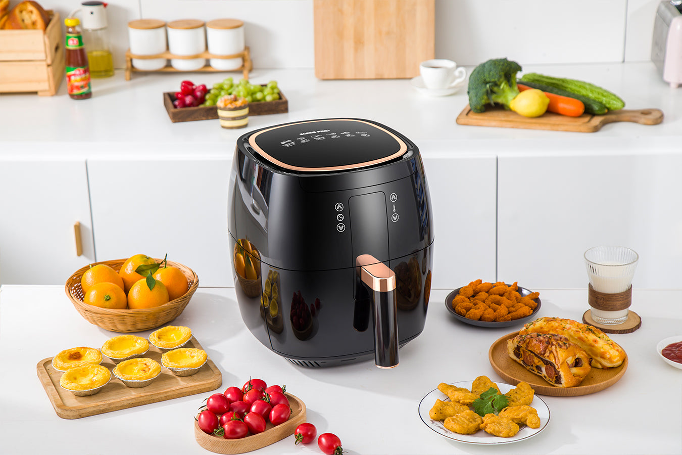 Digital Air Fryer -  7L - 1750W - Black - Stainless Steel - Deep Fryer - Hot Air Fryer without Fat - SP-DAF7LB