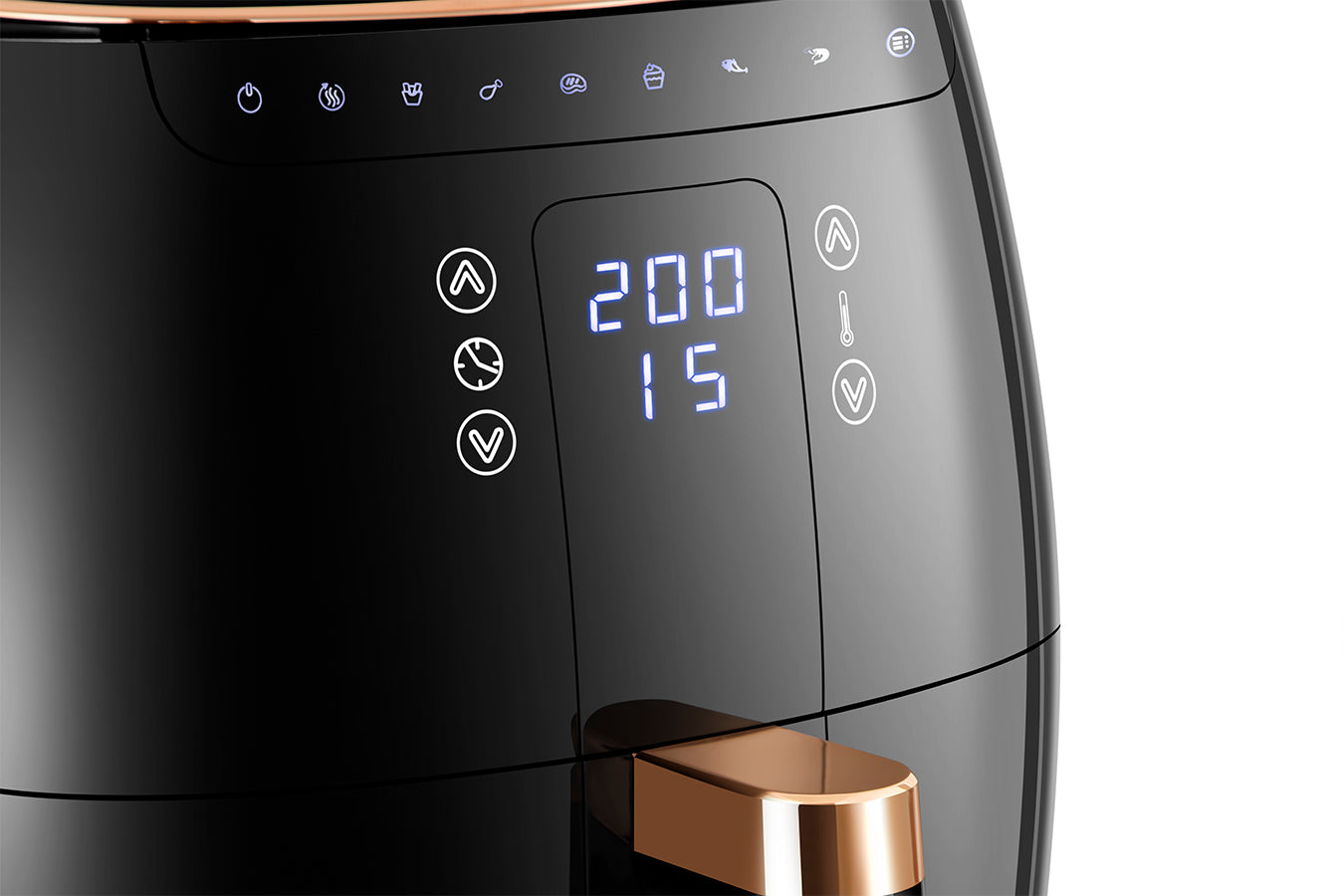 Digital Air Fryer -  7L - 1750W - Black - Stainless Steel - Deep Fryer - Hot Air Fryer without Fat - SP-DAF7LB