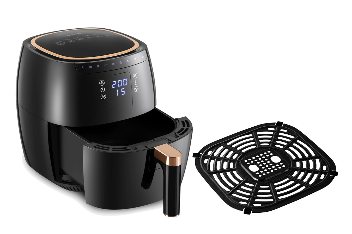 Digital Air Fryer -  7L - 1750W - Black - Stainless Steel - Deep Fryer - Hot Air Fryer without Fat - SP-DAF7LB
