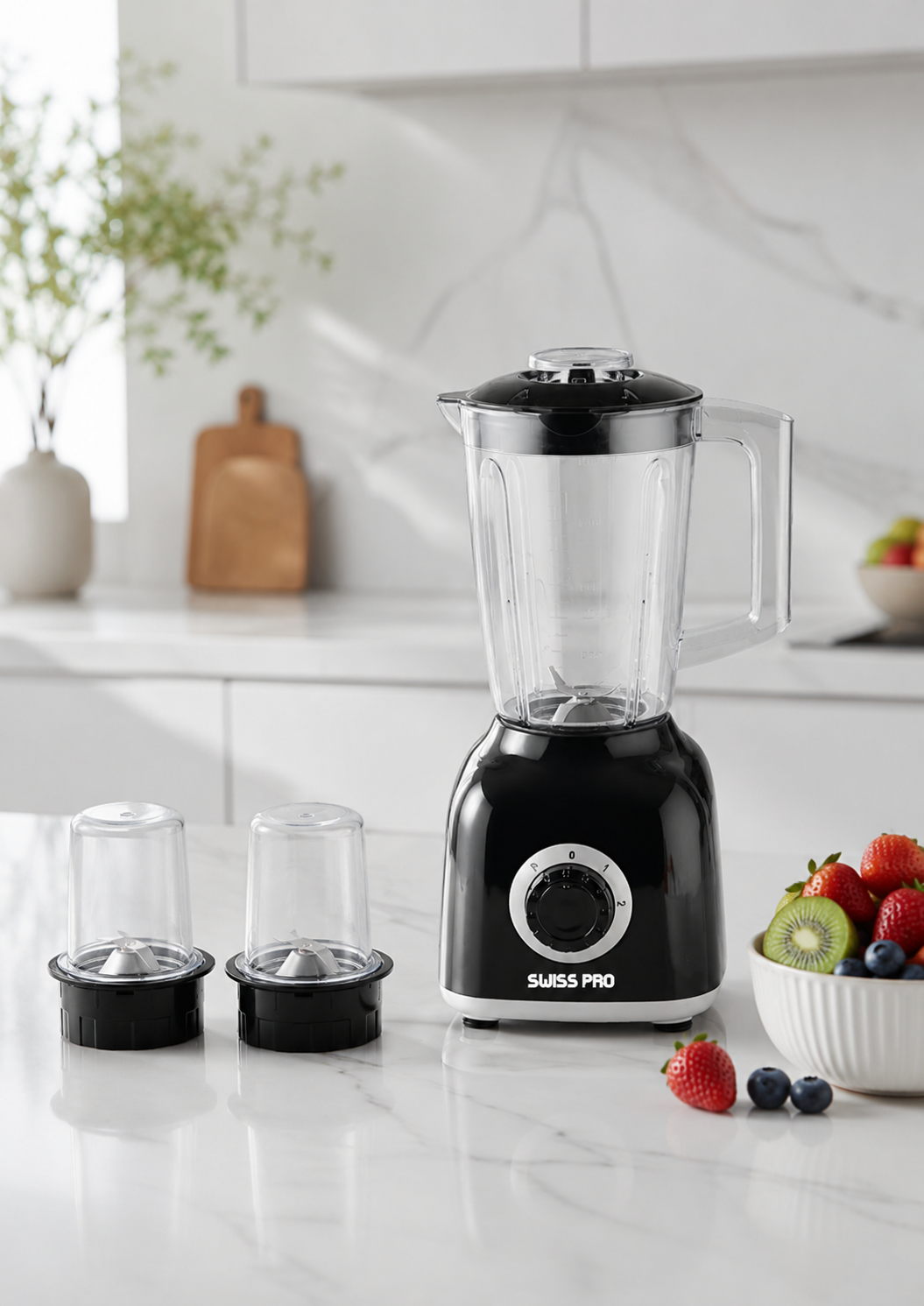 Blender + 2 grinder - 600W -1.6L - 2 Speeds - Black SPE-BL600WB