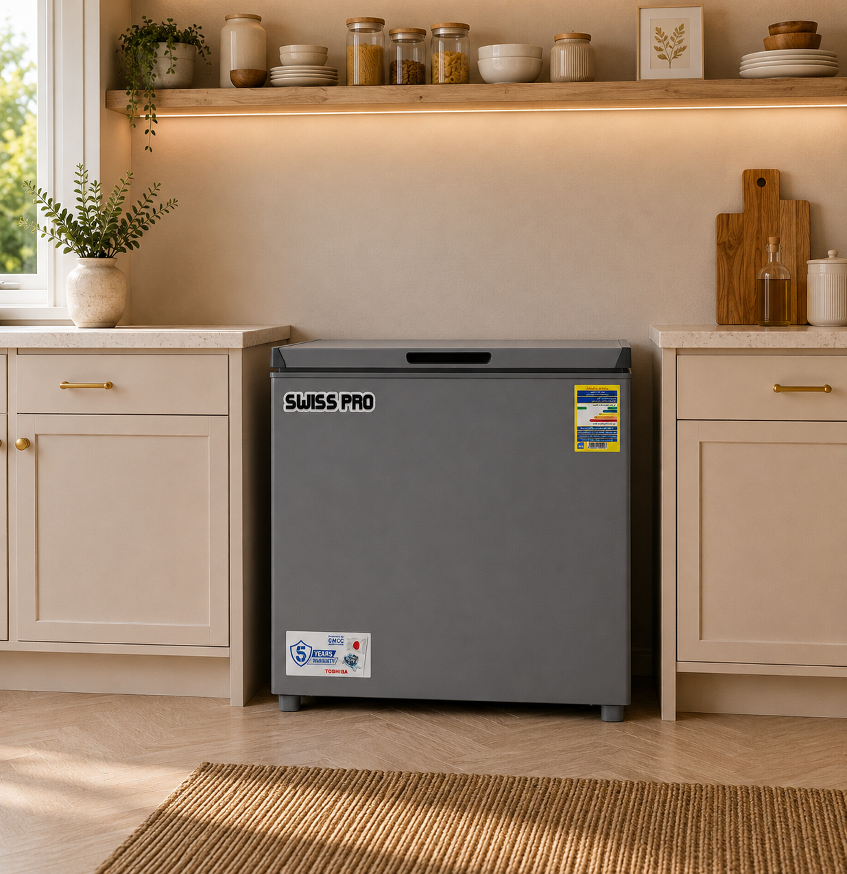 Swiss Pro+ 250L silver chest deep freezer