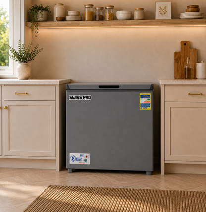 Swiss Pro+ 250L silver chest deep freezer