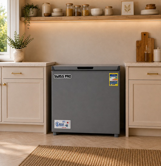 Swiss Pro+ 250L silver chest deep freezer