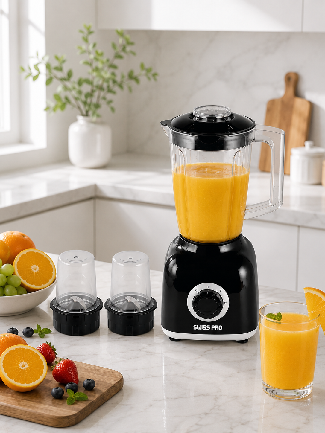 Blender + 2 grinder - 600W -1.6L - 2 Speeds - Black SPE-BL600WB