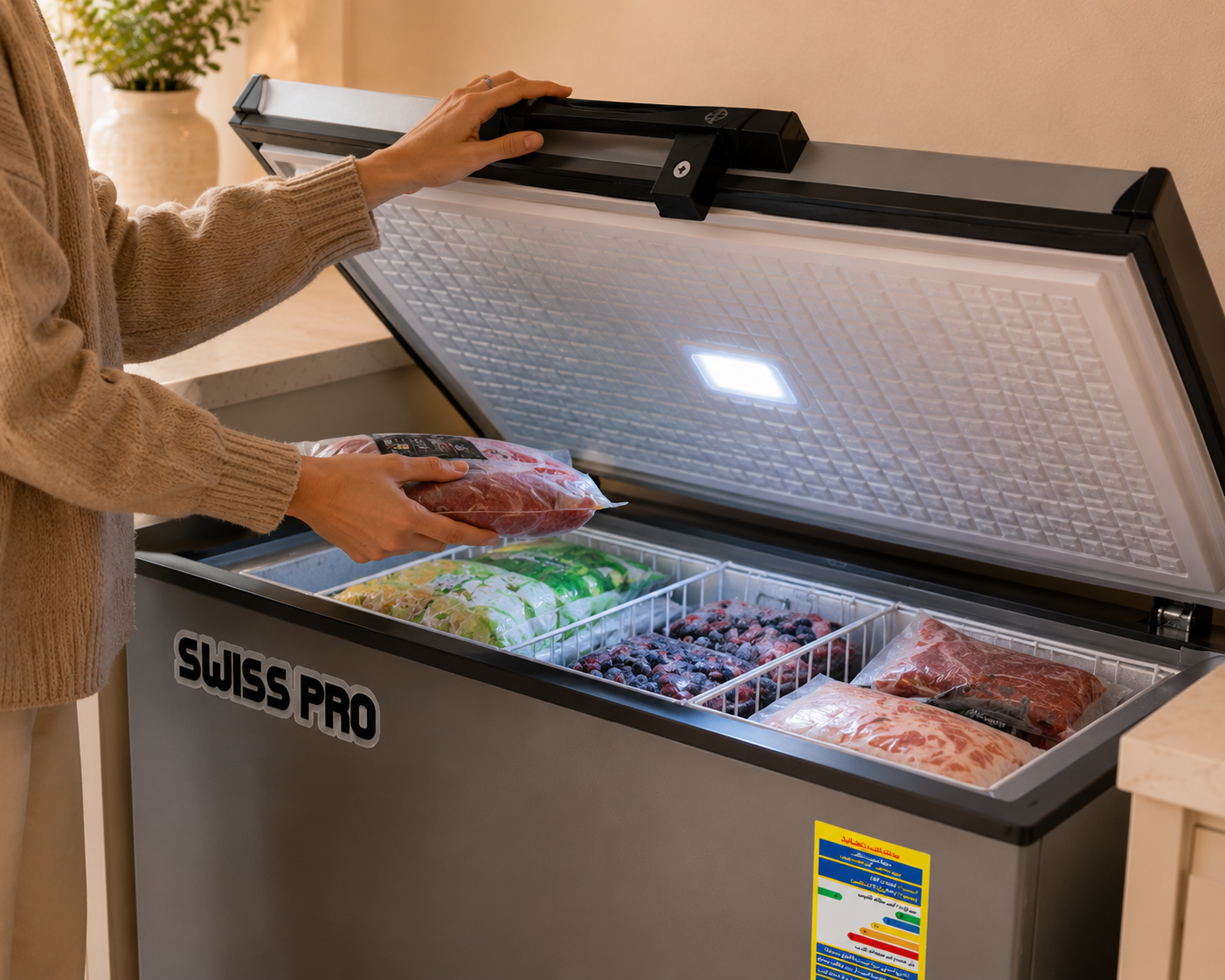 Chest Deep Freezer, Silver, 350 Liters, SPE-CF350S