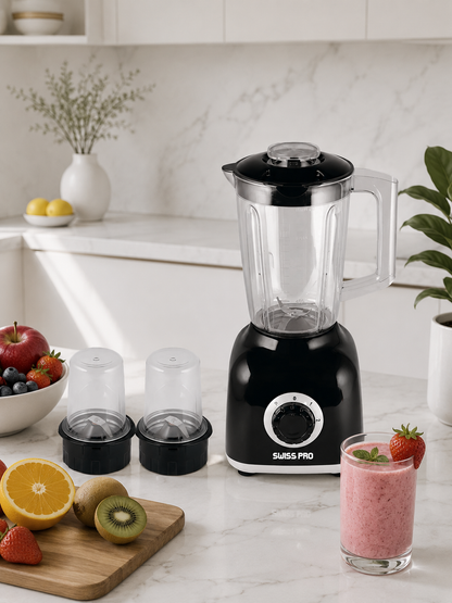 Blender + 2 grinder - 600W -1.6L - 2 Speeds - Black SPE-BL600WB