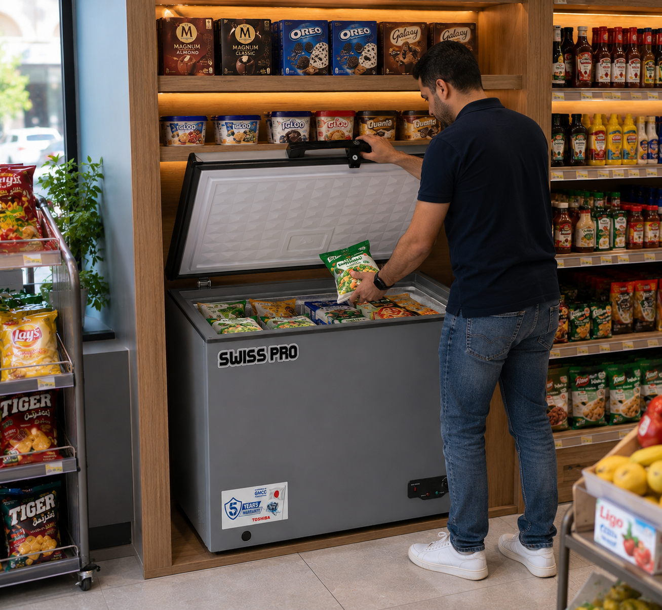 Chest Deep Freezer, Silver, 350 Liters, SPE-CF350S
