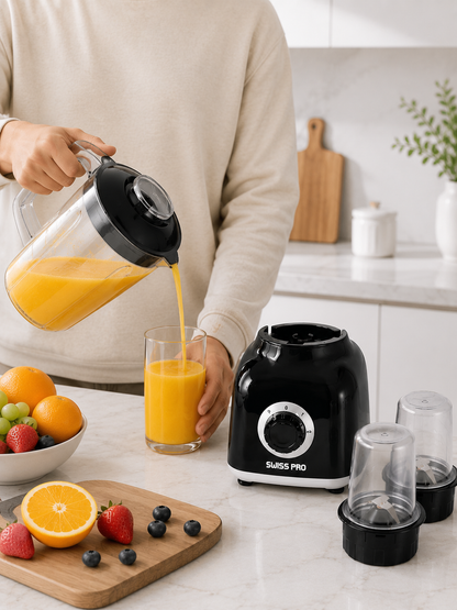 Blender + 2 grinder - 600W -1.6L - 2 Speeds - Black SPE-BL600WB