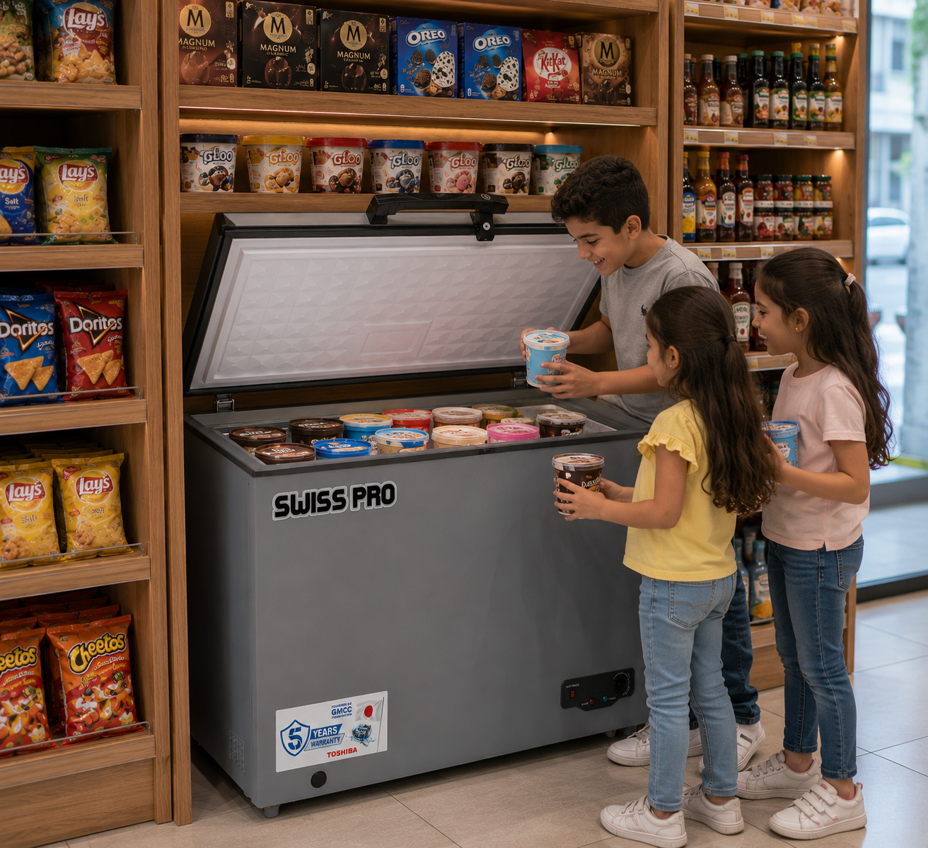Chest Deep Freezer, Silver, 350 Liters, SPE-CF350S