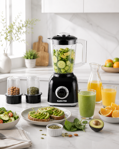Blender + 2 grinder - 600W -1.6L - 2 Speeds - Black SPE-BL600WB