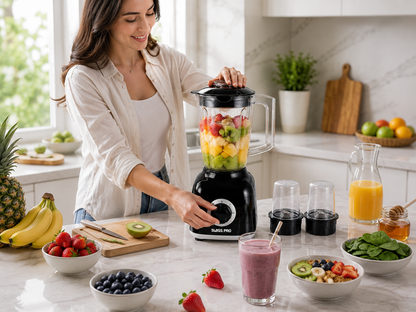 Blender + 2 grinder - 600W -1.6L - 2 Speeds - Black SPE-BL600WB