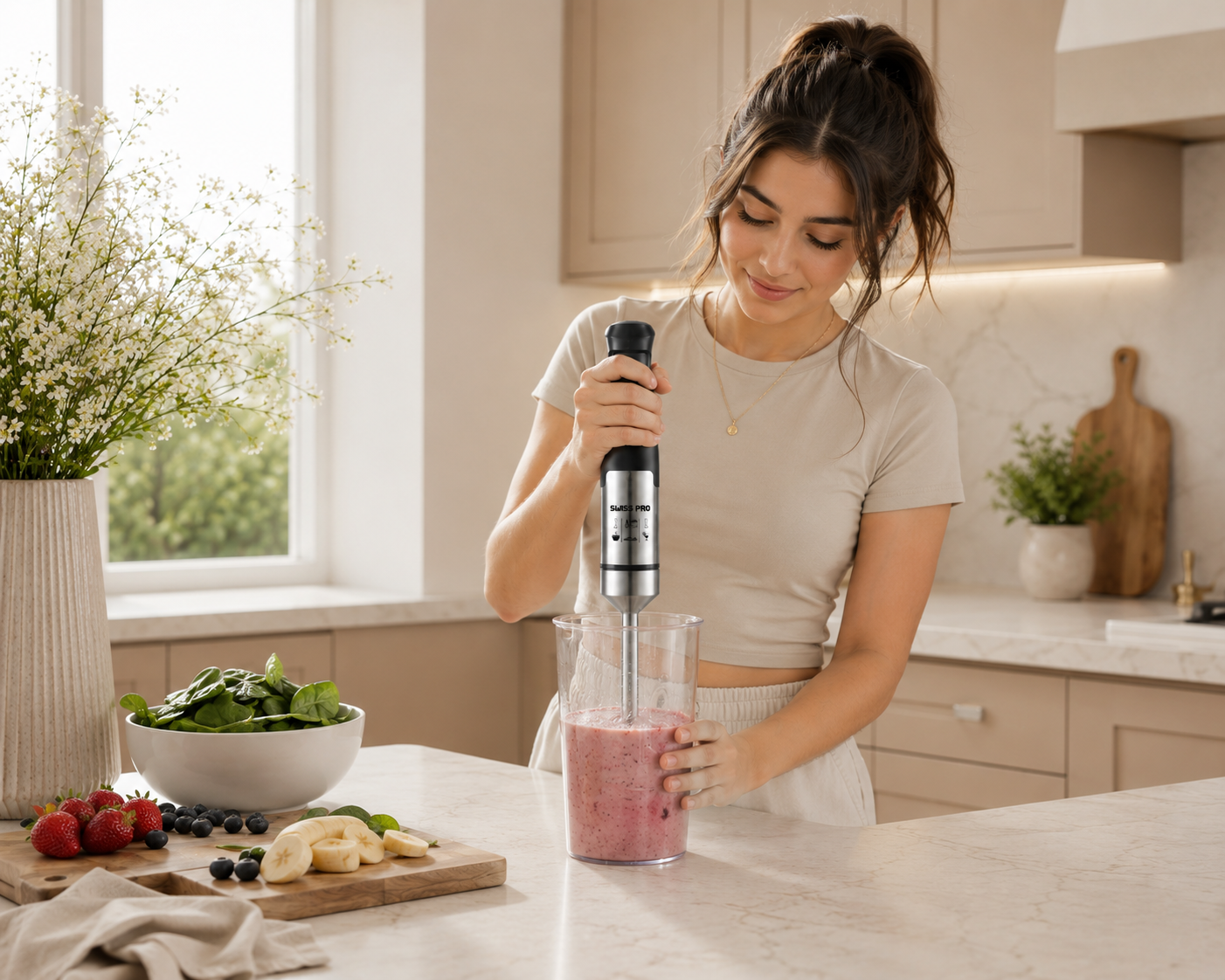 Hand blender single 1200W Black SPE-HS100WB