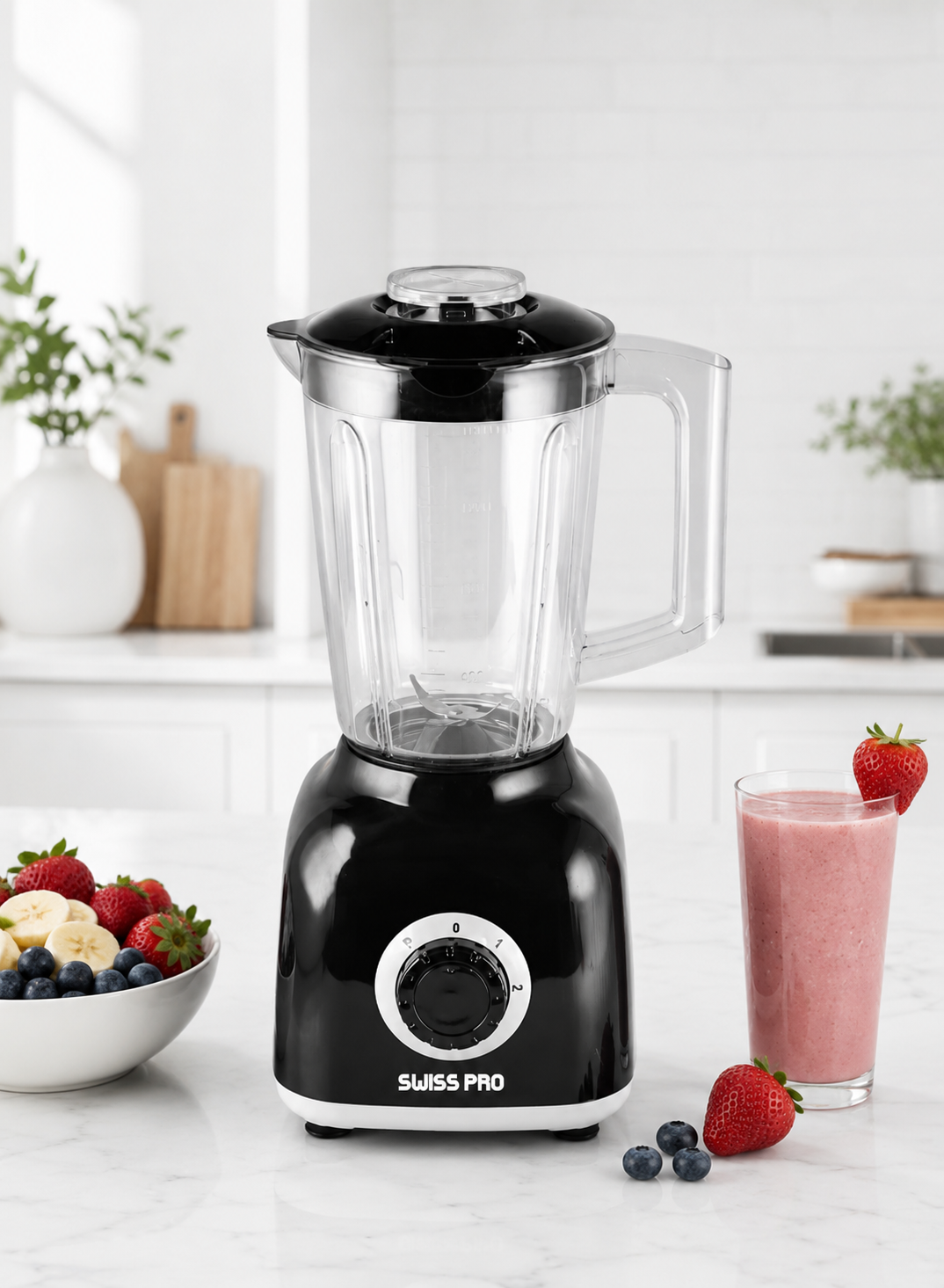 Blender + 2 grinder - 600W -1.6L - 2 Speeds - Black SPE-BL600WB
