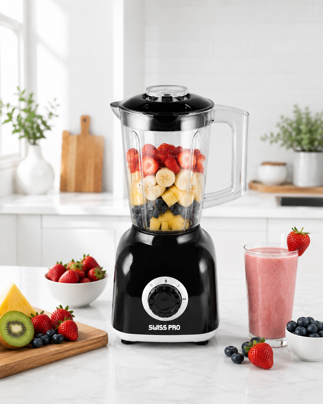 Blender + 2 grinder - 600W -1.6L - 2 Speeds - Black SPE-BL600WB