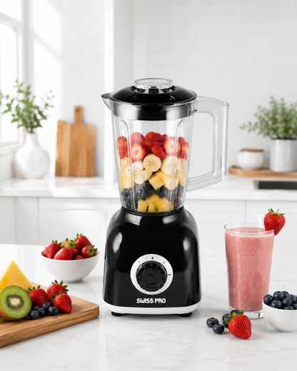 Blender + 2 grinder - 600W -1.6L - 2 Speeds - Black SPE-BL600WB