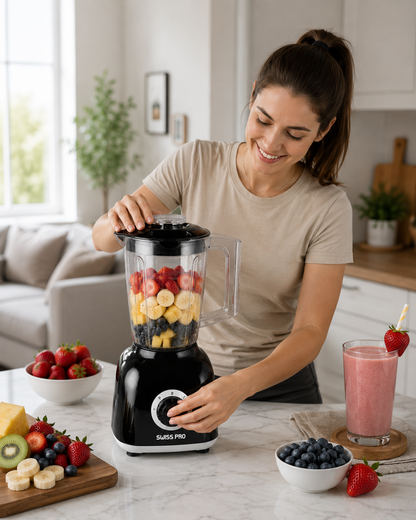 Blender + 2 grinder - 600W -1.6L - 2 Speeds - Black SPE-BL600WB