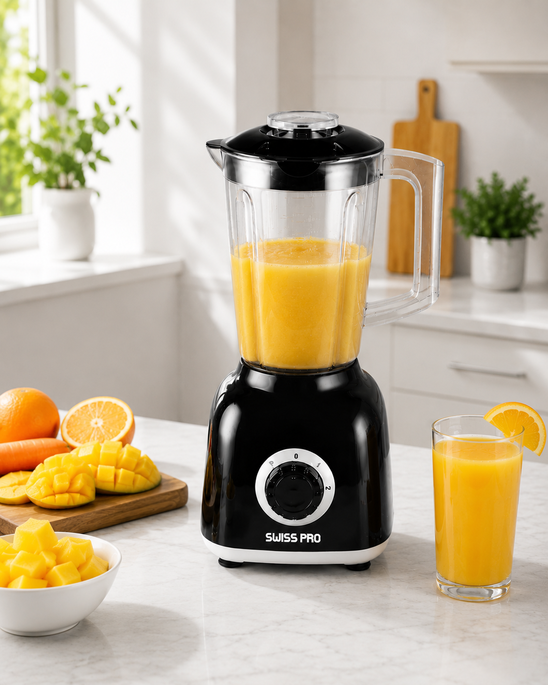 Blender + 2 grinder - 600W -1.6L - 2 Speeds - Black SPE-BL600WB