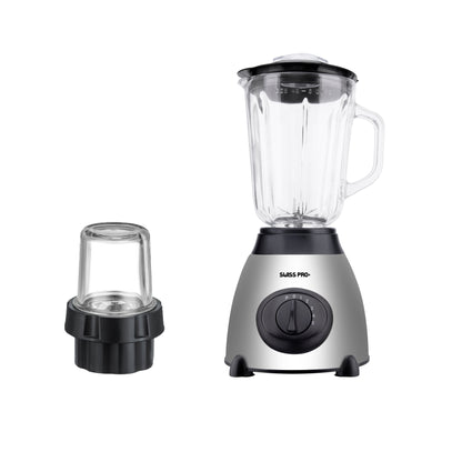 Blender 1.5L - 2 in 1 - Glass Jar - 2 speeds with pulse - 1000 W - Silver - SP-SME.600.6S