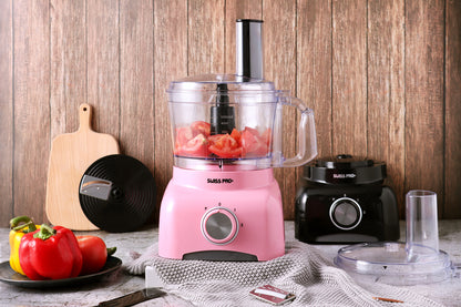 Food Processor 13 Pieces - Kitchen Mixer - Vegetable Cutter Electric  - Food Processor - Plastic - Pink - 1.2 L - 800 W - FOOD600.8P