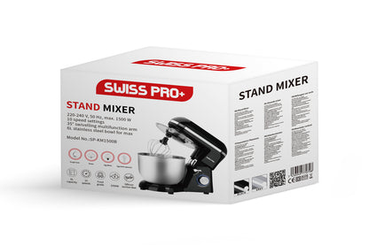 Powerful Food Processor - Stand Mixer - 6L - 1500W - Silver & Black - SP-KM1500B