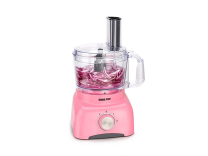 Food Processor 13 Pieces - Kitchen Mixer - Vegetable Cutter Electric  - Food Processor - Plastic - Pink - 1.2 L - 800 W - FOOD600.8P