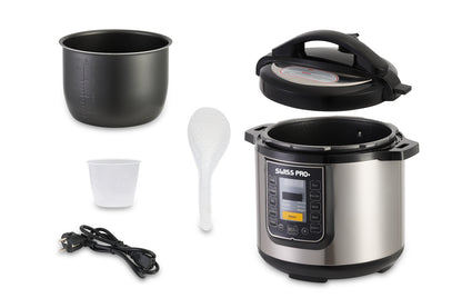 Electric Pressure Cooker 6L - 1000W - Silver & Black - SP-PC.5LE