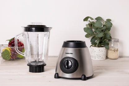 Blender 1.5L - 2 in 1 - Glass Jar - 2 speeds with pulse - 1000 W - Silver - SP-SME.600.6S