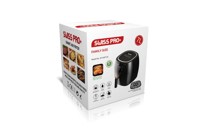 Digital Air Fryer -  7L - 1750W - Black - Stainless Steel - Deep Fryer - Hot Air Fryer without Fat - SP-DAF7LB