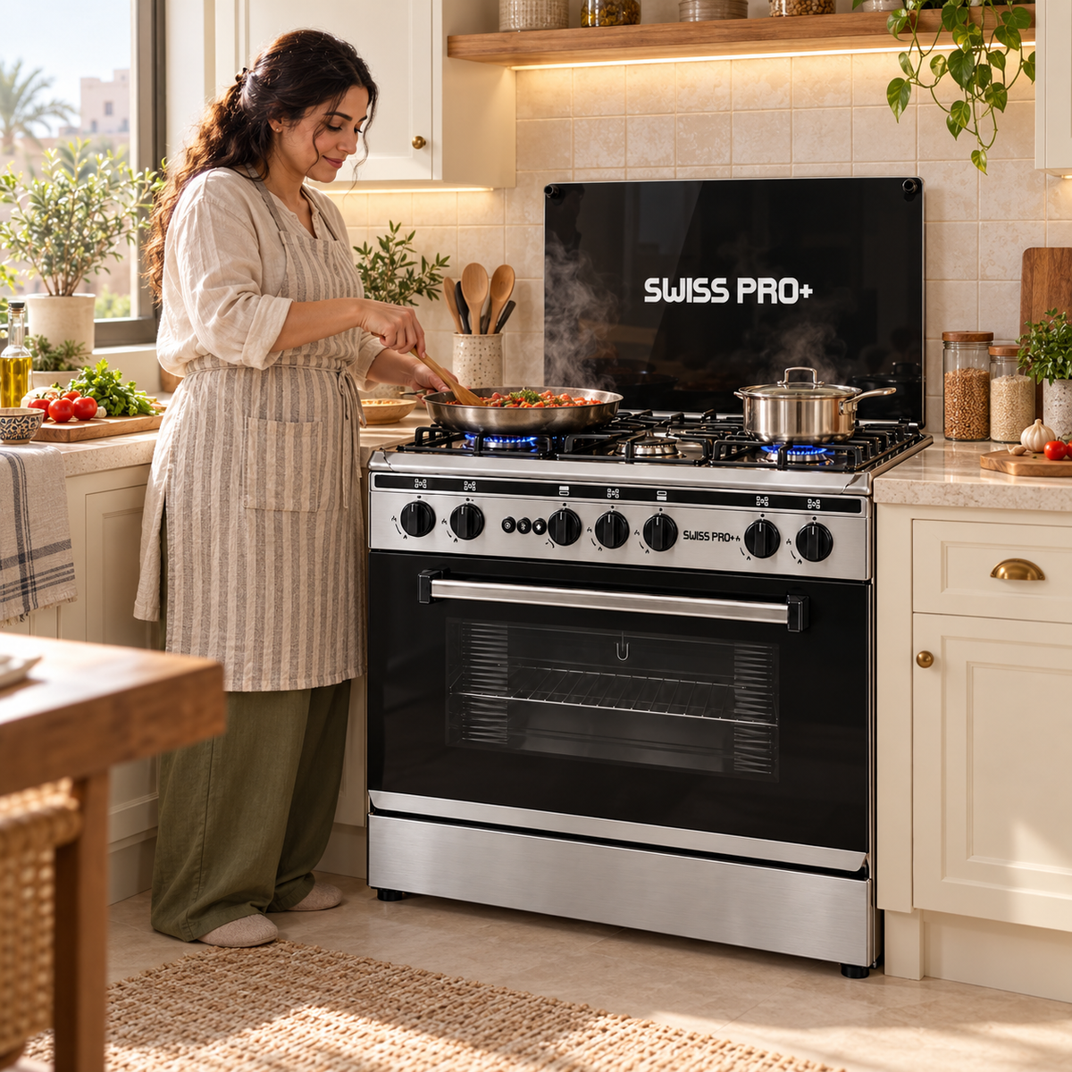 Gas Cooker 60x80 cm 5 Burners - Full Stainless Steel - Fan & Grill - SPE-CKR-80-SS-001