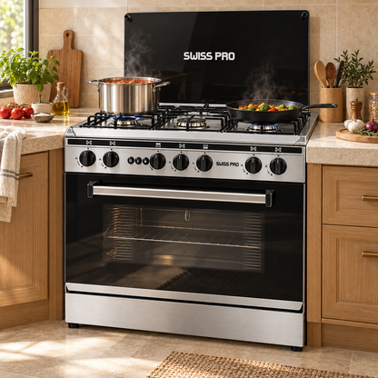 Gas Cooker 60x80 cm 5 Burners - Full Stainless Steel - Fan & Grill - SPE-CKR-80-SS-001